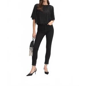 NEW JOSEPH RIBKOFF fringe blouse in black